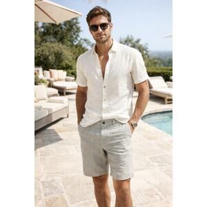 Patagonia Back Step Flat Front Chino Shorts 10" Feather Grey Men's Size 32